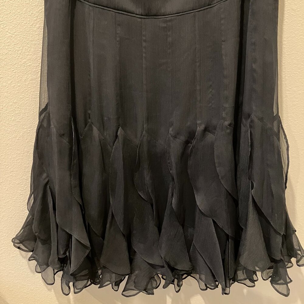 Monsoon Black Cascading Ruffle Skirt - Size 12